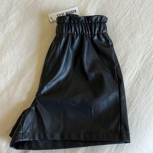 Steve Madden pleather elastic waist shorts.